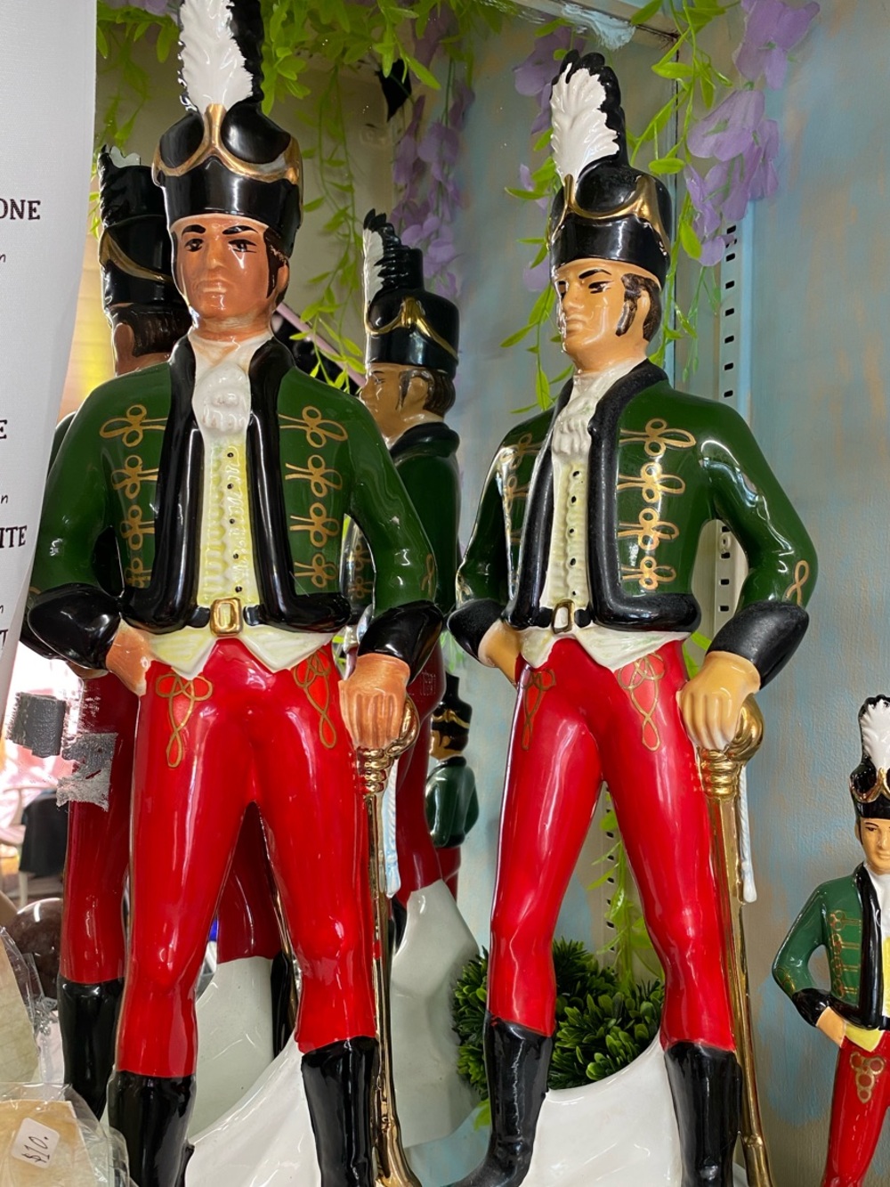 Irish Mist Liquer Bottle Soldiers  - Green and Red 4 (2 Large & 2 Small)